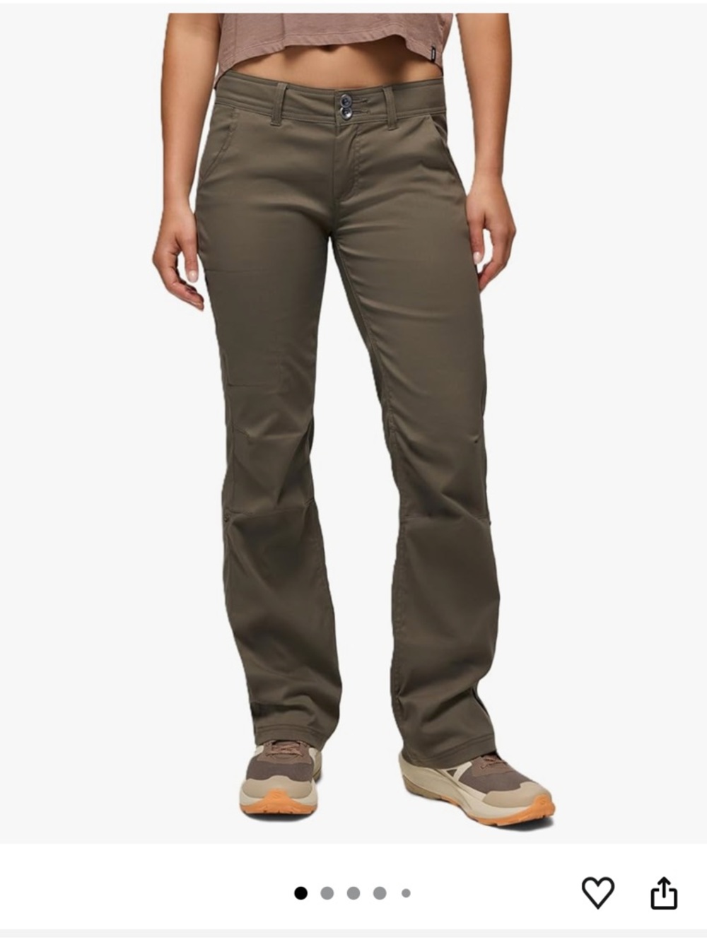 Prana Halle Slate Green Hiking Pants Sz 10 Regular Inseam